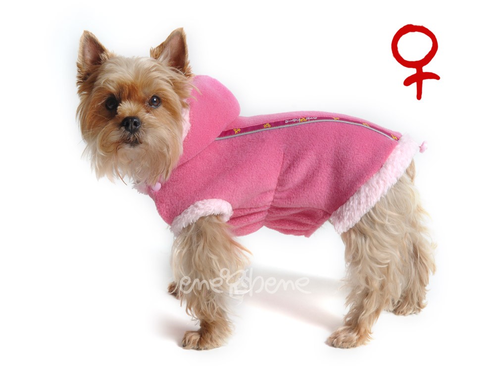 Ene Bene obleček - mikina pro psa Danny růžová s kapucí - fenka XS