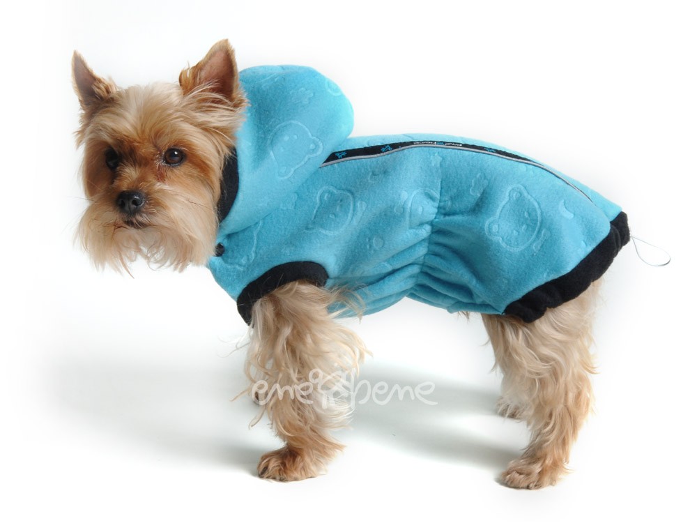 Ene Bene obleček - mikina pro psa Danny tyrkysová s kapucí XS
